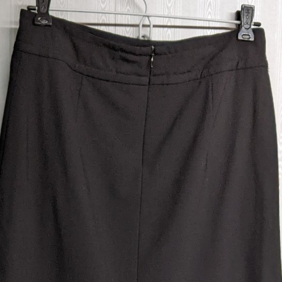 Banana Republic Skirt Women Size 2 Wool Blend Stretch Back Zip Knee Hi Black - Picture 3 of 6